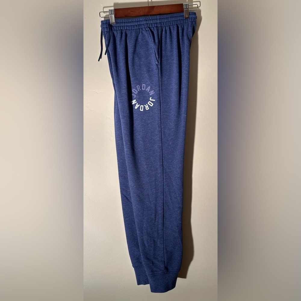 Jordan Boys Large Blue Logo Jogger Sweatpants • Elastic Waist • 25” Inseam